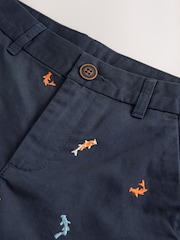 Navy Embroidered Chino Shorts (3-16yrs) - Image 4 of 4
