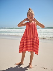 Red/Orange Stripe Summer Dress (3-16yrs) - Image 2 of 7