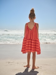Red/Orange Stripe Summer Dress (3-16yrs) - Image 3 of 7