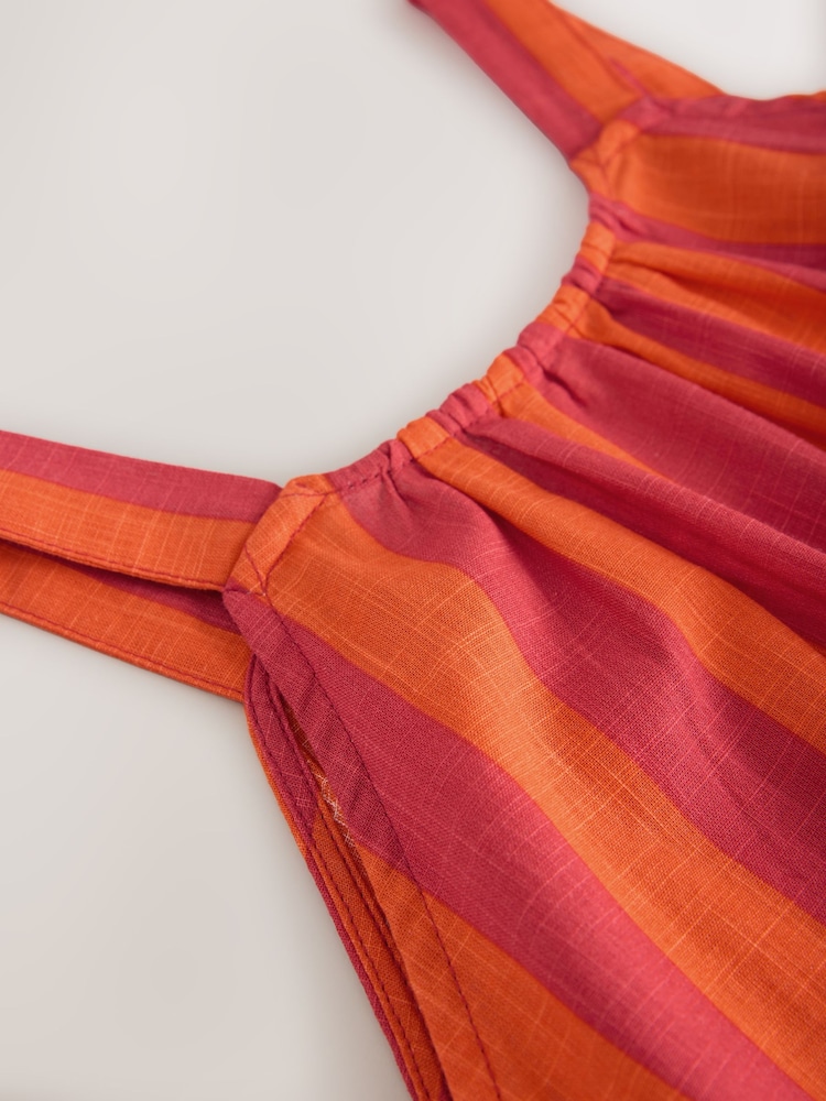 Red/Orange Stripe Summer Dress (3-16yrs) - Image 7 of 7
