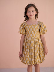 Yellow Printed Puffball Summer Dress (3-16yrs) - Image 1 of 8