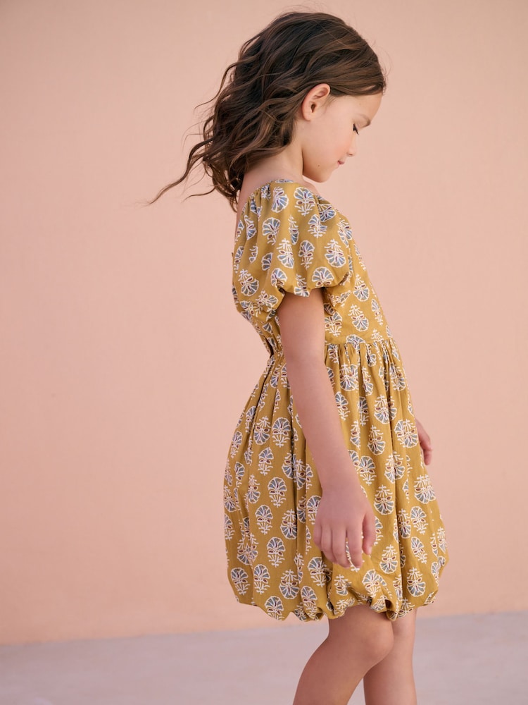 Yellow Printed Puffball Summer Dress (3-16yrs) - Image 2 of 8