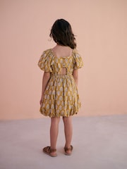 Yellow Printed Puffball Summer Dress (3-16yrs) - Image 3 of 8