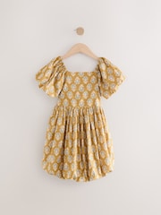 Yellow Printed Puffball Summer Dress (3-16yrs) - Image 5 of 8