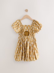 Yellow Printed Puffball Summer Dress (3-16yrs) - Image 6 of 8
