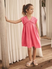 Pink Crochet Trim Summer Dress (3-16yrs) - Image 2 of 8