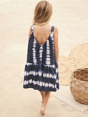 Blue Tie-dye Summer Dress (3-16yrs) - Image 3 of 7