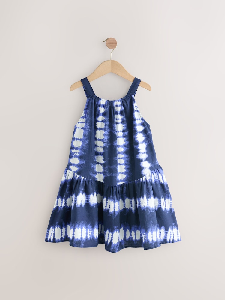Blue Tie-dye Summer Dress (3-16yrs) - Image 4 of 7