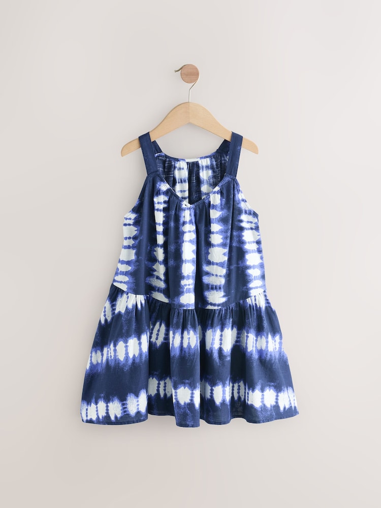 Blue Tie-dye Summer Dress (3-16yrs) - Image 5 of 7