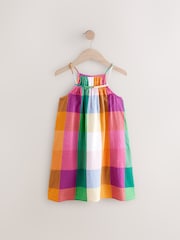 Rainbow Check 100% Cotton Summer Dress (3-16yrs) - Image 6 of 8