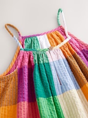 Rainbow Check 100% Cotton Summer Dress (3-16yrs) - Image 7 of 8