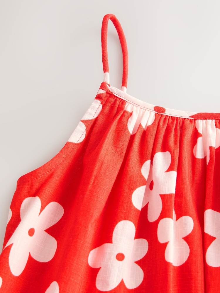 Red Floral 100% Cotton Summer Dress (3-16yrs) - Image 6 of 7