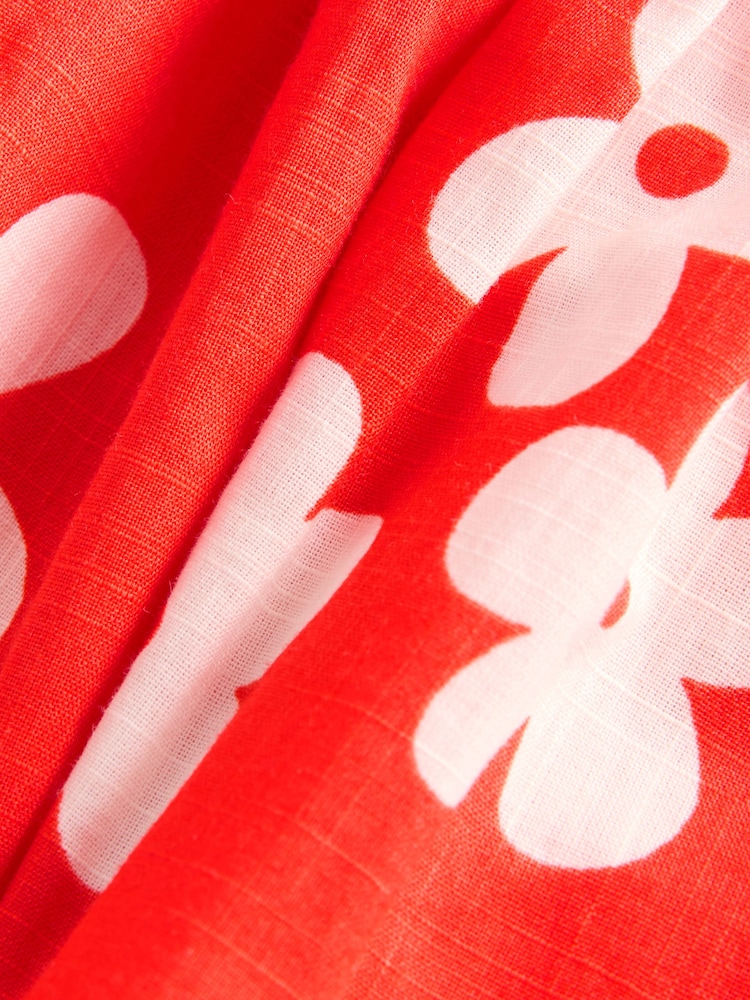 Red Floral 100% Cotton Summer Dress (3-16yrs) - Image 7 of 7