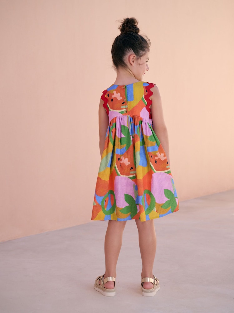 Red Ric Rac Trim Sun Summer Dress (3-16yrs) - Image 2 of 8