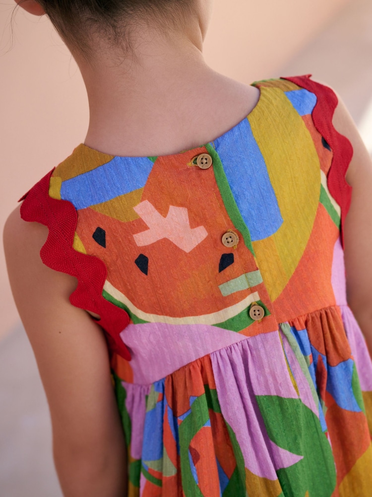 Red Ric Rac Trim Sun Summer Dress (3-16yrs) - Image 4 of 8