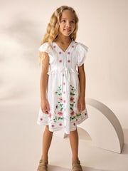 White Embroidered Summer Dress (3-16yrs) - Image 1 of 10