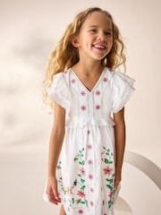 White Embroidered Summer Dress (3-16yrs) - Image 3 of 10