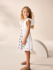 White Embroidered Summer Dress (3-16yrs) - Image 4 of 10