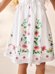 White Embroidered Summer Dress (3-16yrs) - Image 6 of 10