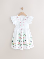 White Embroidered Summer Dress (3-16yrs) - Image 7 of 10