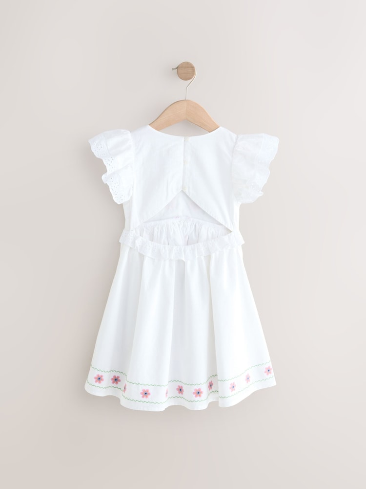 Blanc - Robe d'été brodée (3-16ans) - Image 8 of 10