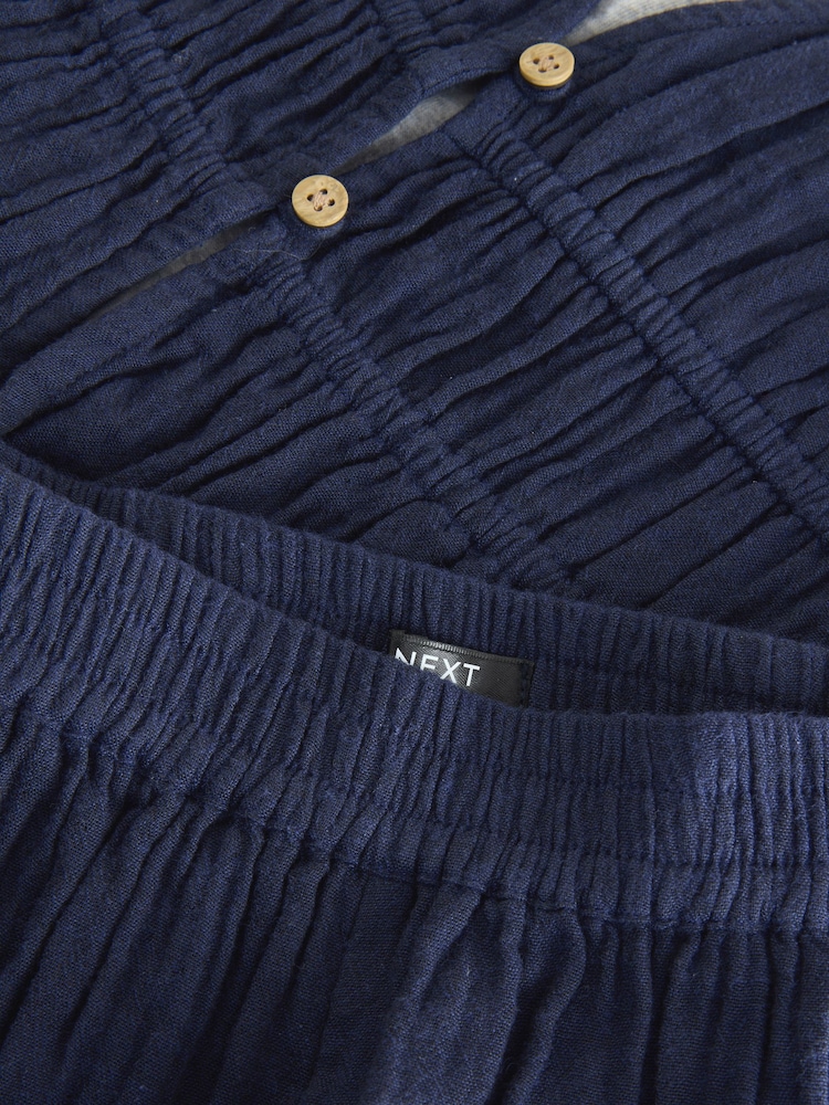 Navy Blue 100% Cotton Waistcoat, Shorts And Vest Top Set (3-16yrs) - Image 10 of 10