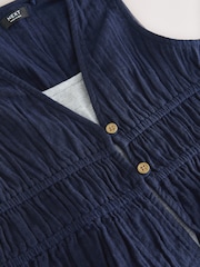 Navy Blue 100% Cotton Waistcoat, Shorts And Vest Top Set (3-16yrs) - Image 9 of 10