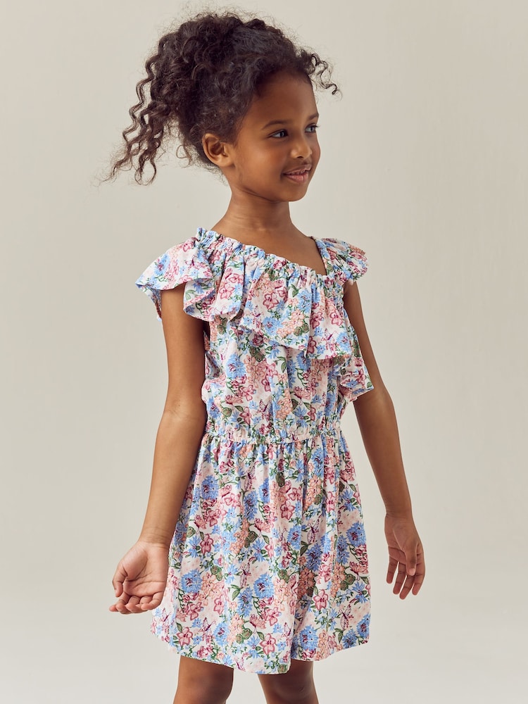 Pink Ditsy Frill Shoulder Playsuit (3-16yrs) - Image 2 of 8