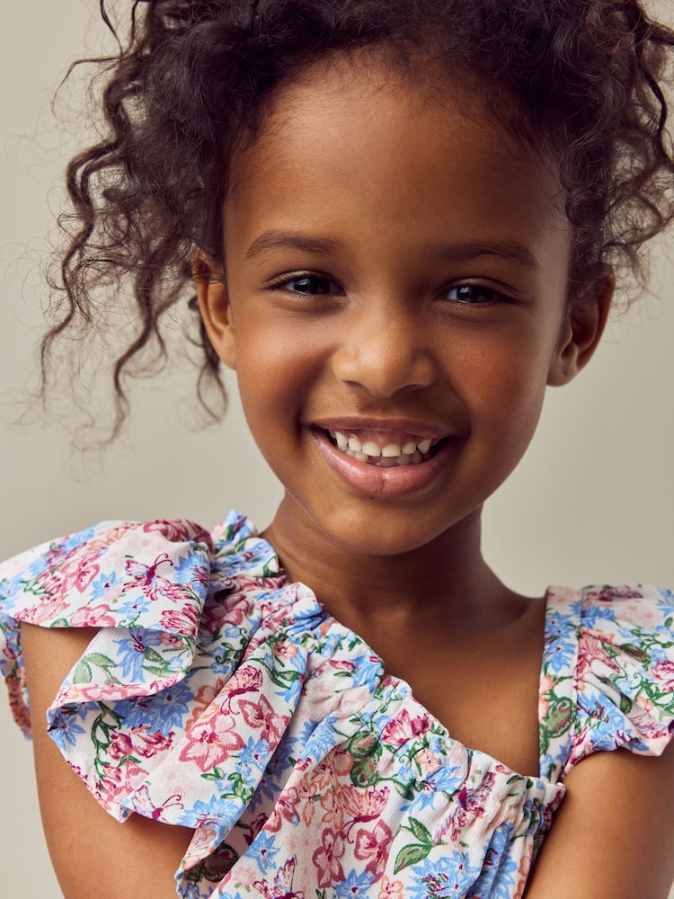 Pink Ditsy Frill Shoulder Playsuit (3-16yrs) - Image 4 of 8