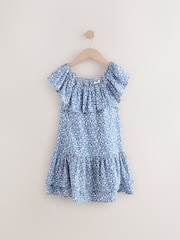 Blue Ditsy Frill Summer Dress (3-16yrs) - Image 5 of 8