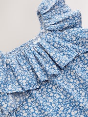 Blue Ditsy Frill Summer Dress (3-16yrs) - Image 7 of 8