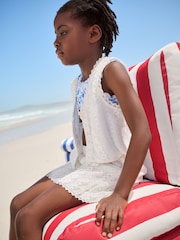 White Crochet Beach Co-ord Set (3-16yrs) - Image 3 of 7
