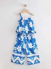 Cobalt Blue Floral Blouse And Trousers Co-ord Set (3-16yrs) - Image 5 of 8