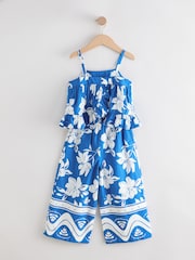 Cobalt Blue Floral Blouse And Trousers Co-ord Set (3-16yrs) - Image 6 of 8