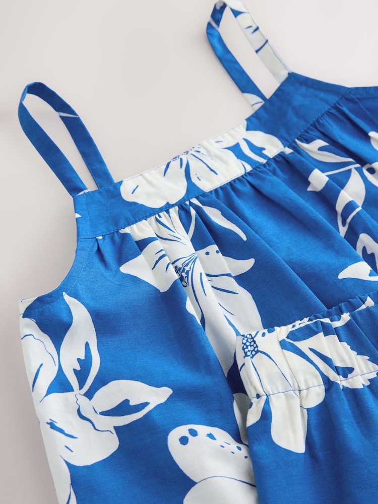 Cobalt Blue Floral Blouse And Trousers Co-ord Set (3-16yrs) - Image 8 of 8