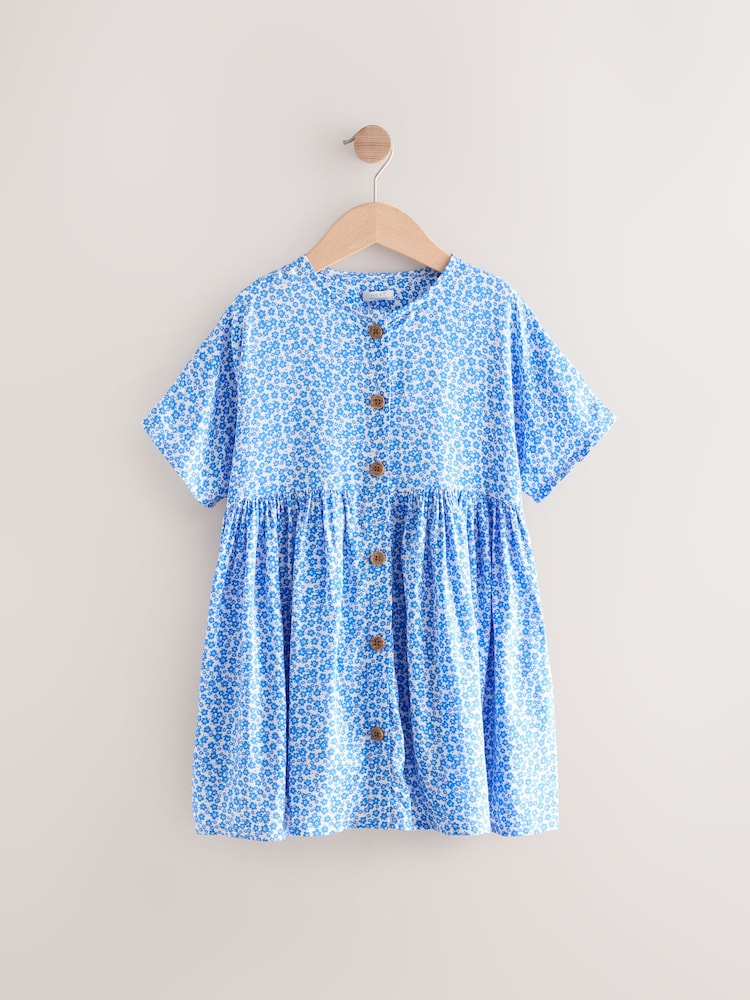 Ditsy bleu - Robe d’été boutonnée (3-16ans) - Image 5 of 8