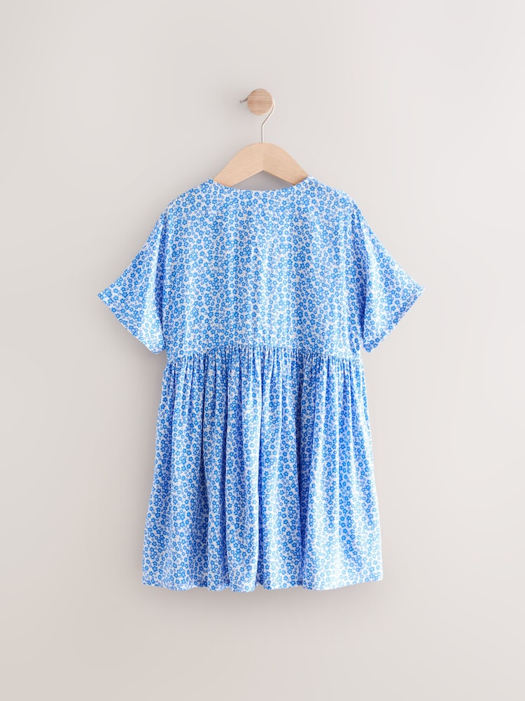 Ditsy bleu - Robe d’été boutonnée (3-16ans) - Image 6 of 8