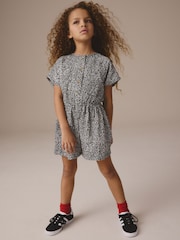 Black/White Printed Playsuit (3-16yrs) - Image 2 of 8