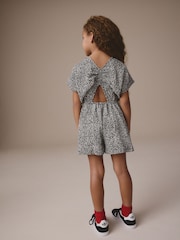 Black/White Printed Playsuit (3-16yrs) - Image 3 of 8