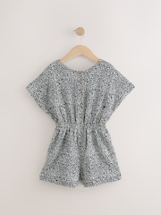 Black/White Printed Playsuit (3-16yrs) - Image 5 of 8
