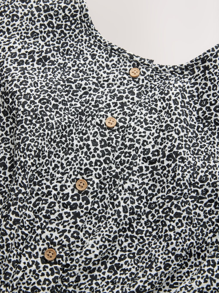 Black/White Printed Playsuit (3-16yrs) - Image 8 of 8