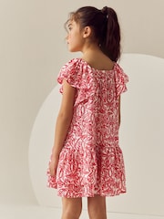 Red Paisley Frill Summer Dress (3-16yrs) - Image 3 of 8
