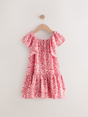 Red Paisley Frill Summer Dress (3-16yrs) - Image 6 of 8