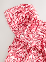 Red Paisley Frill Summer Dress (3-16yrs) - Image 8 of 8