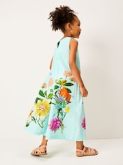 Blue Floral Kew Collection Wide Leg 100% Cotton Jumpsuit (3-16yrs) - Image 3 of 8