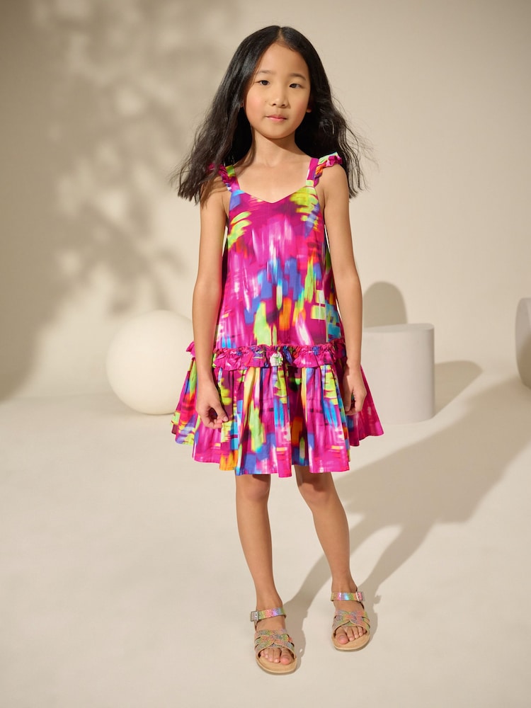 Purple Blur Printed Summer Dress (3-16yrs) - Image 1 of 8