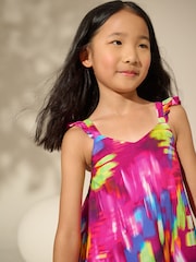 Purple Blur Printed Summer Dress (3-16yrs) - Image 4 of 8