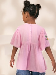 Lilac Purple 100% Cotton Embroidered Blouse (3-16yrs) - Image 2 of 9