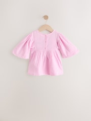 Lilac Purple 100% Cotton Embroidered Blouse (3-16yrs) - Image 6 of 9