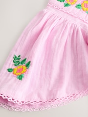 Lilac Purple 100% Cotton Embroidered Blouse (3-16yrs) - Image 8 of 9